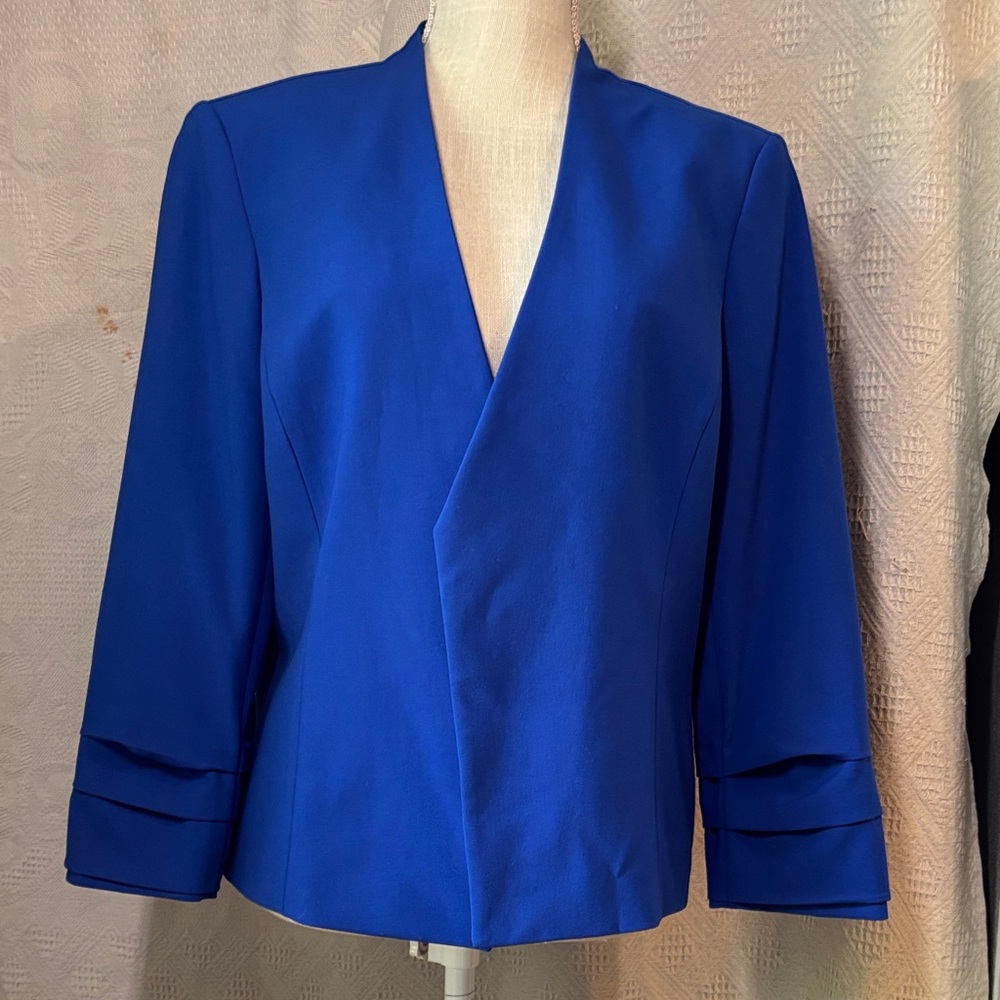 Women's Royal Blue Open-Front Blazer Jacket